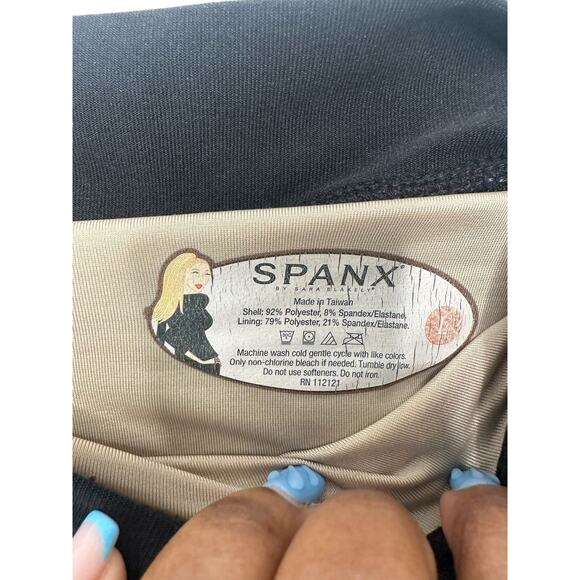 Spanx Pants Black Stretch Pull On Straight Leg Relaxed Casual Basic Large - Picture 2 of 11